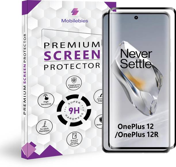 Mobilebies Tempered Glass Guard for OnePlus 12 5G Full Glue Curved Screen Protector - ( Non-UV Glass )
