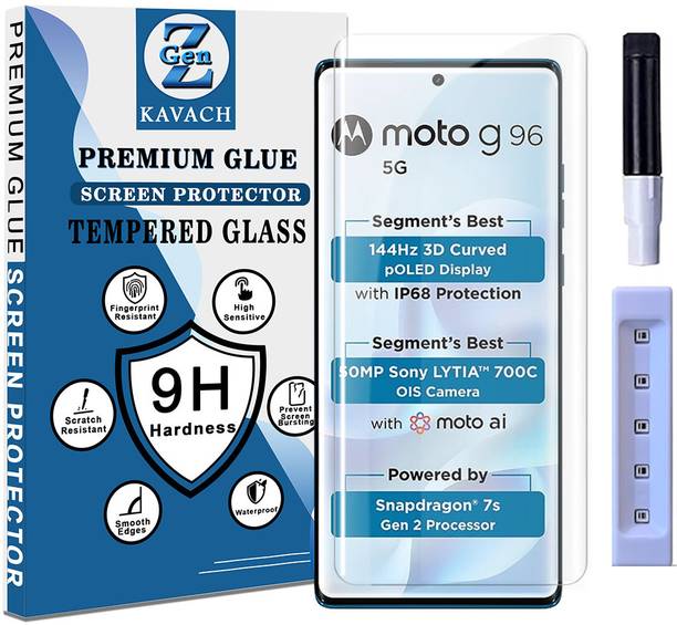Genz Kavach Tempered Glass Guard for Motorola G96 5G, m...