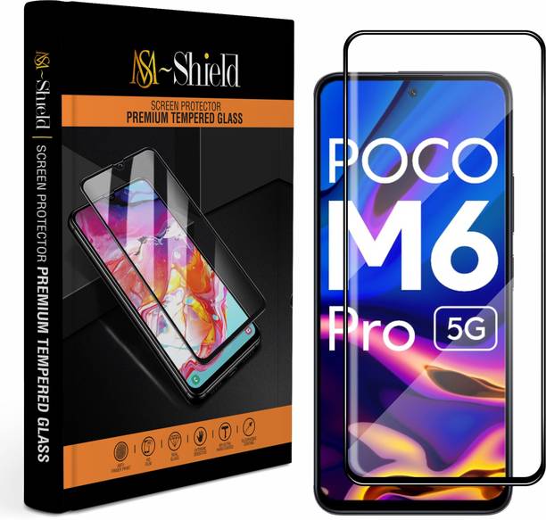 MS-Shield Tempered Glass Guard for POCO M6 Pro, High Transparency HD+ Glass Protection
