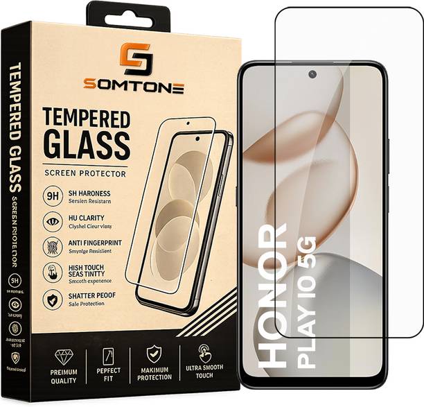 SOMTONE Tempered Glass Guard for Honor Play10 5G FRONT | Edge to Edge Screen Protector Guard | 9H Hardness | Edge to Edge | Bubble Free | HD Clear | Fingerprint Compatible | Case friendly