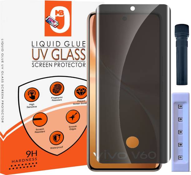 Maxboost Tempered Glass Guard for V60 5G v60 5g VivoV60 vivov60 UV Advanced Curved Privacy Screen Protector Guard with Easy Installation Kit
