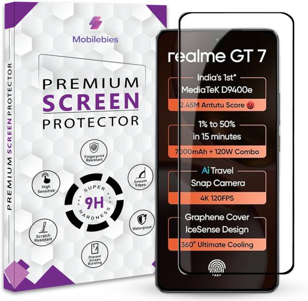 Mobilebies Tempered Glass Guard for Realme GT 7 / GT 7T Premium Screen Protector Guard with Easy Installation Kit