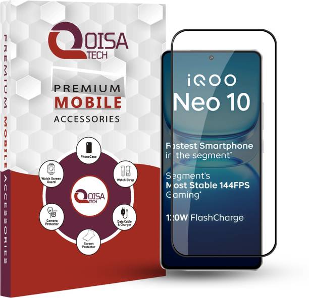 Qoisa Tempered Glass Guard for iQOO Neo 10 5G Tempered Glass Screen Protector Guard | Full Screen Coverage | Easy Installation Kit | Scratch Resistant & HD Clarity, iqoo neo 10 temper glass, iqoo neo 10 screen guard