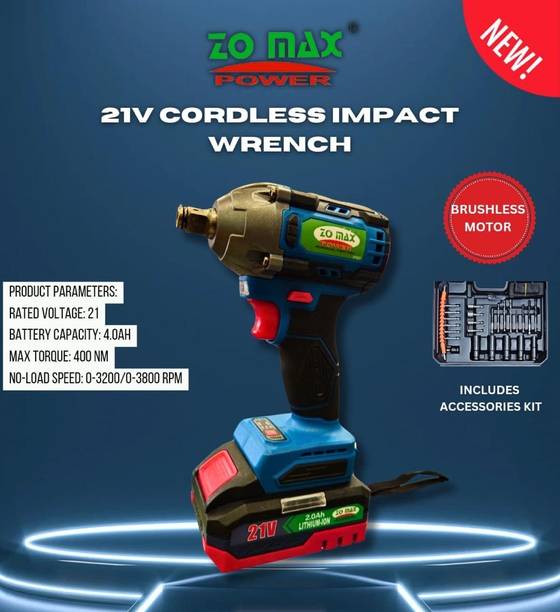 KS STORE ZOMAX 21V ZOMAX 21V ZOMAX BATTERY & CHARGE CORDLESS BRUSHLESS IMPACT WRENCH Collated Screw Gun