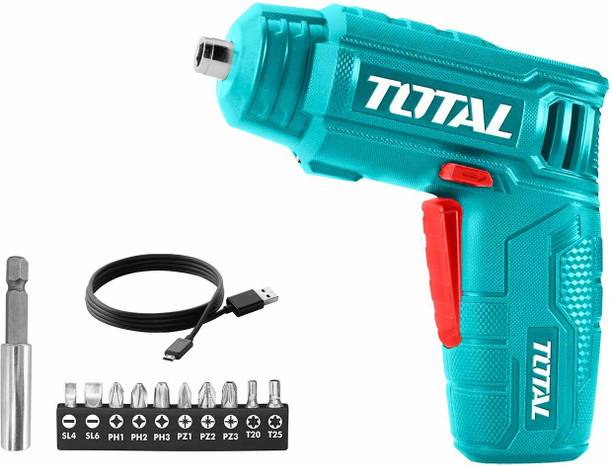 TOTAL Lithium-Ion Cordless Screwdriver Gun 1/4" | 180RPM | 4Nm Max. Torque | TSDLI0402 Collated Screw Gun