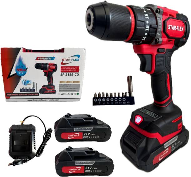 M-TREX CORDLESS BRUSHLESS IMPACT DRILL 21V LI-ION BATTERY 55NM MAX TORQUE & CHARGER SF-2155-CD Drywall Screw Gun
