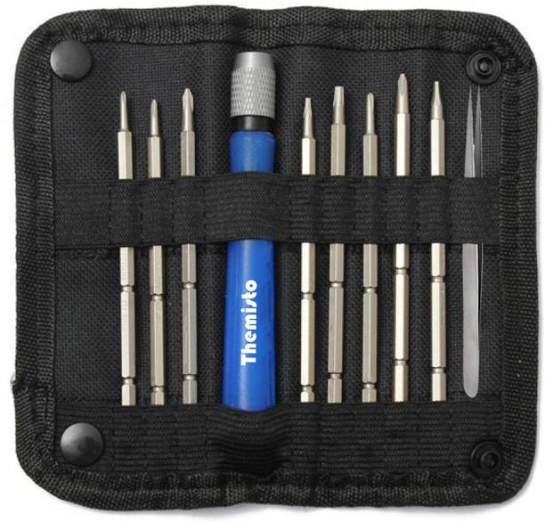 tHemiStO 9 in 1 Tool Kit for Repairing Mobiles, PDA, Laptop with Screwheads and Tweezer Precision Screwdriver Set