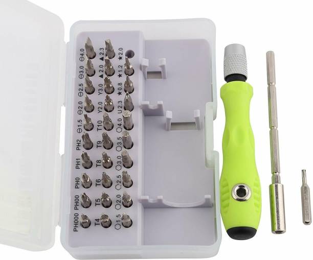 VIBOTON 32 in 1 Mini Bits with Magnetic Flexible Extension Rod Standard Screwdriver Set