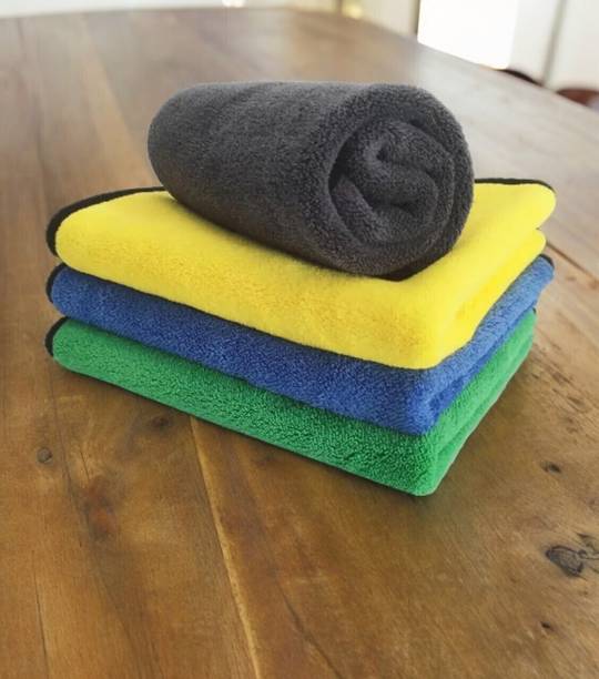 AM Creations Pack of 5 Lint Free Dual Sided Vehicle, Glass & floor Cleaning Cloth B.613 Wet and Dry Microfiber Cleaning Cloth