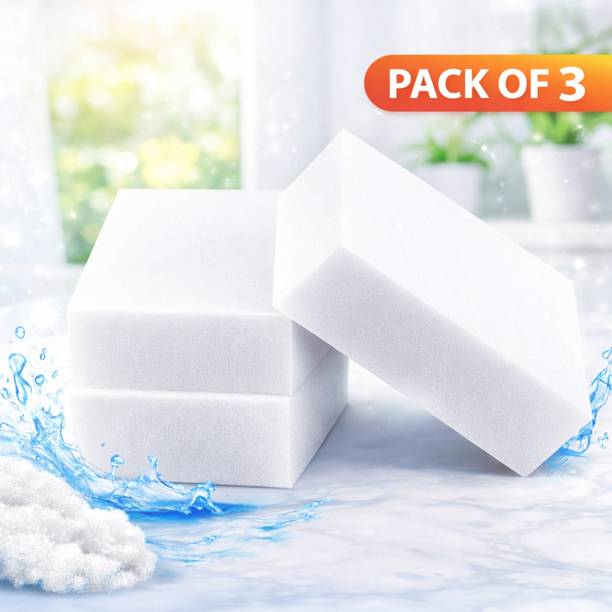 ShopiMoz Magic Eraser Sponge for Bathroom Tiles and Floor Cleaning Scrub Sponge, Scrub Pad