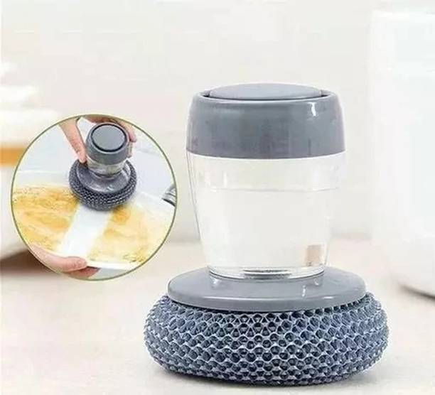 Zwarte Soap Dispensing Palm Scrub Brush For Dishes Pots Pans Sink Cleaning Stainless Steel Scrub
