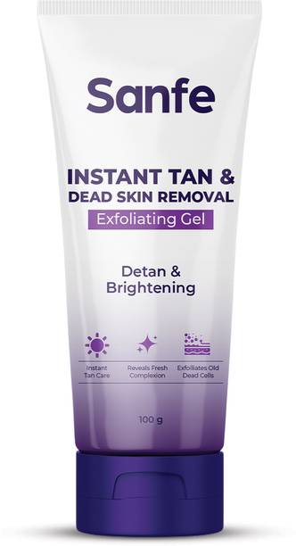 Sanfe Instant Tan & Dead Skin Removal Exfoliating Gel & Scrub, Detan & Brightening Scrub