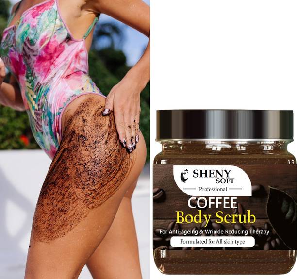 sheny soft Coffee Body Scrub for Tan Removal, Skin Brightening & Deep Cleansing Scrub