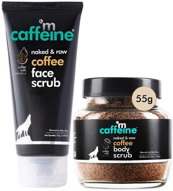 mCaffeine Coffee Body & Face , Remove Tan, Dead Skin, Black & White heads, Pack of 2 Scrub