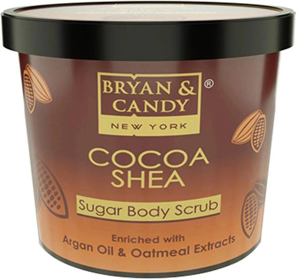 Bryan & Candy New York Cocoa Shea Sugar Body Scrub with Argan Oil to Remove Dead Skin Cells for Glowing Skin (200gm) Scrub