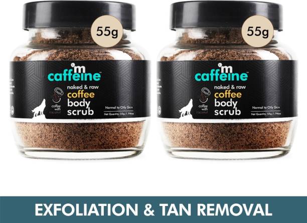 mCaffeine Coffee Body Scrub for Tan Removal, Exfoliation & Soft Glowing Skin, Pack of 2 Scrub