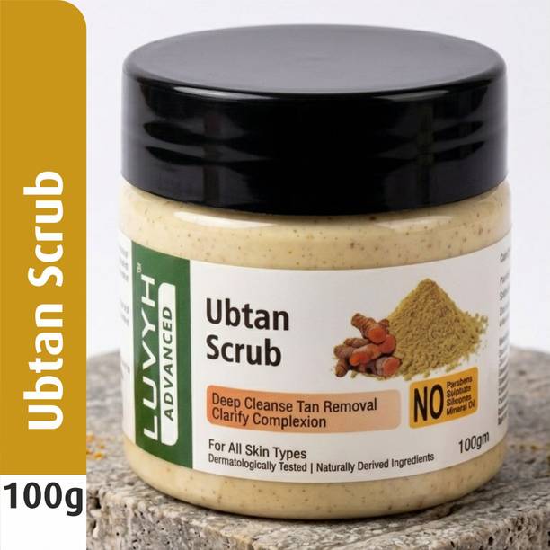 LUVYH Ubtan Exfoliating Brightening Detan Glow Tan Removal Face Body & Skin Care Scrub