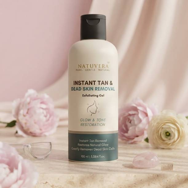 Natuvera Tan Removal Gel for Face & Body with Lactic Acid Scrub