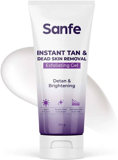 Sanfe Instant Tan & Dead Skin Removal Exfoliating Gel & Scrub, Detan & Brightening Scrub