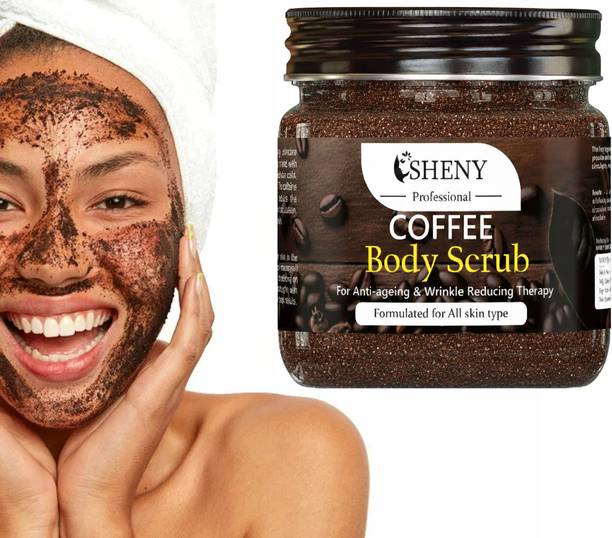 Sheny Coffee Body Scrub for Tan Removal, Soft-Smooth Skin with natural Scrub