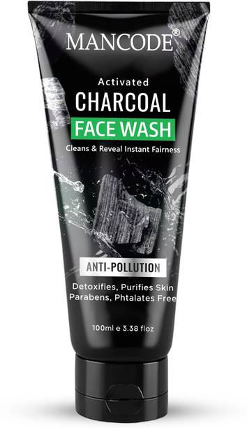 MANCODE Activated Charcoal Face Wash for Men | Deep Clean, Oil Control & Anti-Pollution Scrub