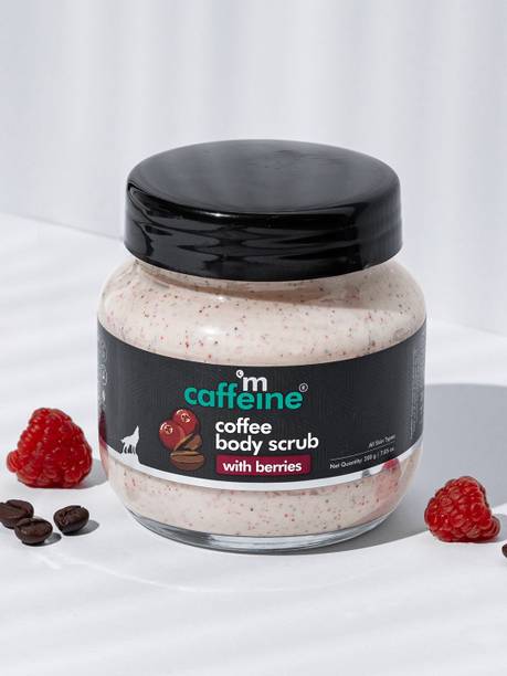 mCaffeine Creamy Coffee Body Scrub with Berries | Moisturizes, Removes Tan & Dry Skin Scrub