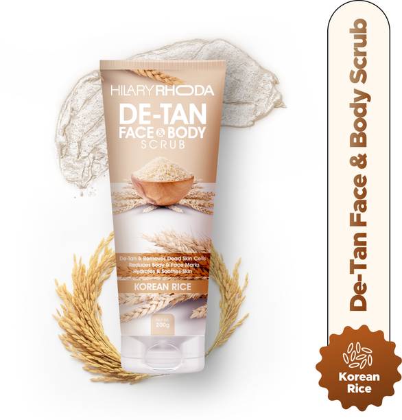 Hilary Rhoda De-Tan Face & Body Scrub | Exfoliate & Dead Skin Removal | Rice Extract Scrub