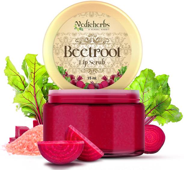 वैदिकहर्ब्स Beetroot Lip Scrub Balm for Dark Lips to lightening, Exfoliates & Soft Lips स्क्रब
