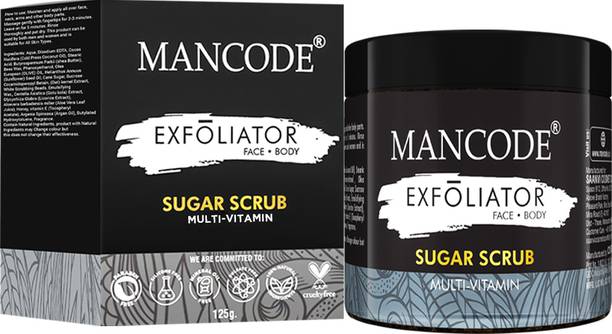 MANCODE Sugar Body Scrub for Tan Removal & Exfoliation Glowing Soft Skin Men Women  Scrub
