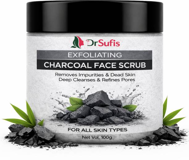 Dr Sufis Charcoal Face Scrub for Deep Cleansing & Blackhead Removal Scrub