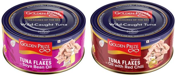 Golden Prize Tuna Sandwich in Soya Bean Oil and Tuna in Oil with Red Chili (2 x 185gms Each) Slices