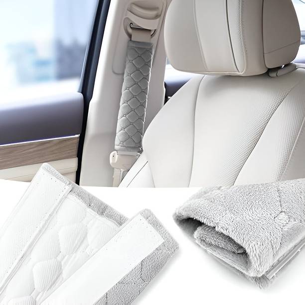 Glitzn Soft Car Seat belt cover Shoulder Strap Cover for Adults car seatbelt Gray Seat Belt Cover