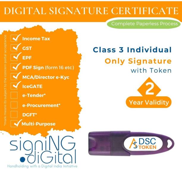 SIGNING DIGITAL Class 3 Individual Signature with 2 Year Validity SDC3INIOSN2WTHKPCA