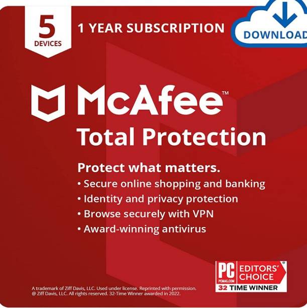 McAfee Total Security 5 User 1 Year