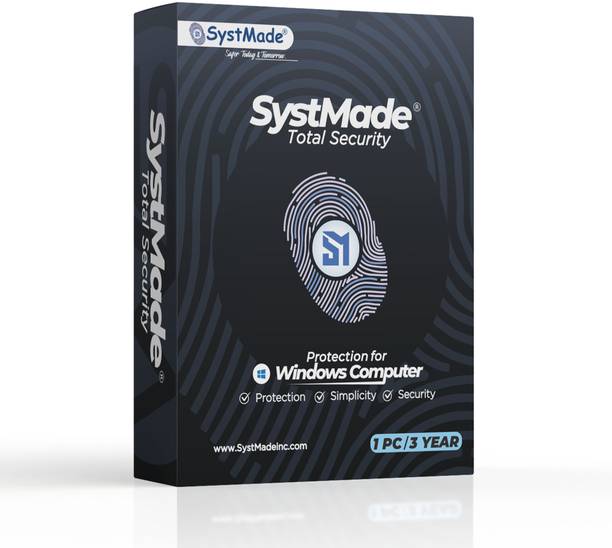 SystMade Total Security 1 PC 3 Year 1 PC 3 Years Total Security Compatible with Windows (Email Delivery - No CD)