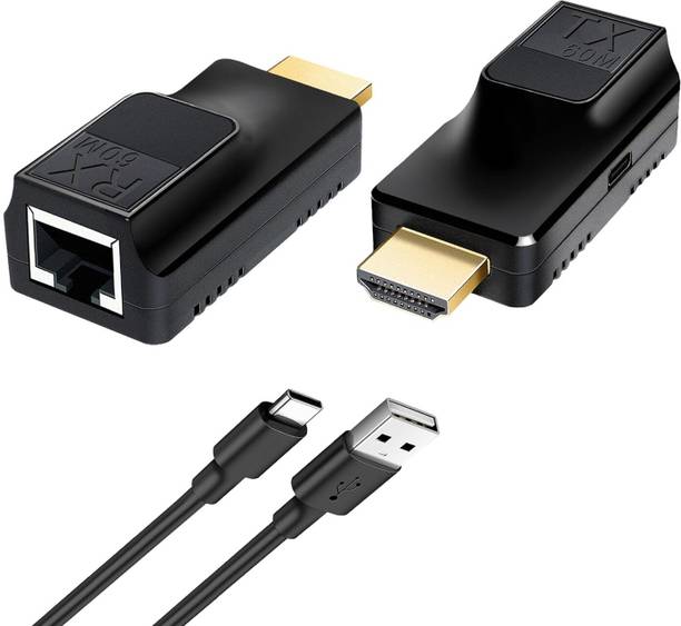 microware HDMI Extender over Ethernet 60M/196ft with 1080P@60Hz 3D Repeater Media Streaming Device
