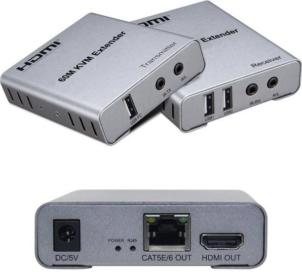 microware 60m with KVM Audio Output IR Control Support USB Mouse and Keyboard Extension Media Streaming Device