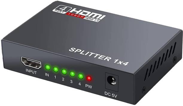 RuhZa 1 in 4 Out HD 1080P 3D 1.4 HDMI Splitter Duplicator Amplifier Switch AC Adapter. Media Streaming Device