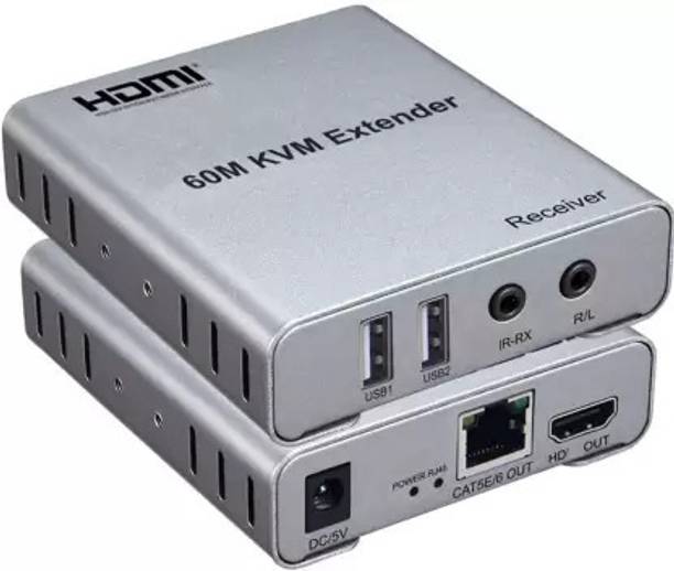 ULTRABYTES HDMI Extender 60m with KVM Audio Output IR Control Support USB Media Streaming Device