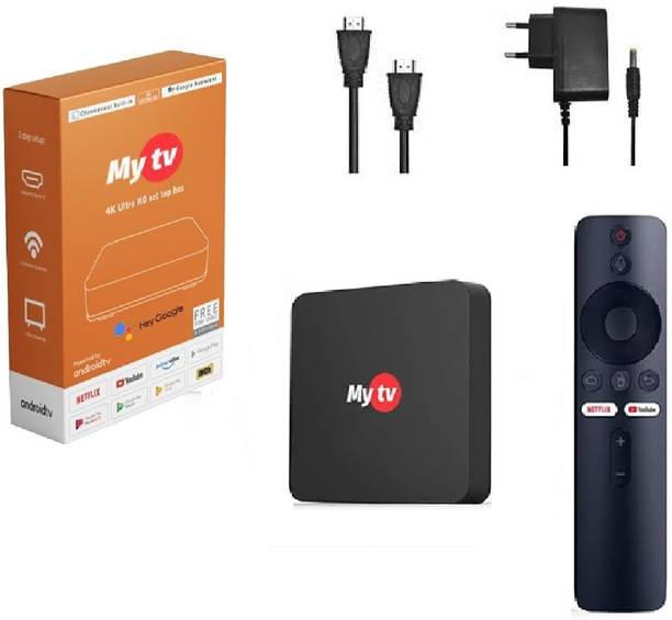 SHAILRON 4K Ultra HD Android Smart TV Box with Voice Remote,Pre-Installed APP Media Streaming Device