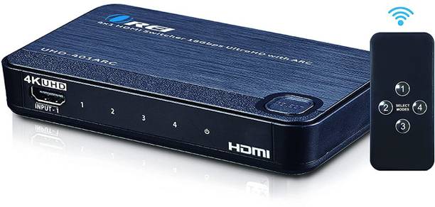 OREI 4 Port 4K HDMI Switch 4 in 1 out, by 4K@60Hz 4:4:4 ARC Auto Switch EDID HDMI 2.0 Media Streaming Device