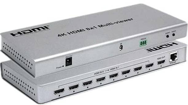 RyzCare 4K Video 8x1 HDMI Quad Multi-Viewer with Seamless Switcher Selector 3D 1080p Gaming Adapter