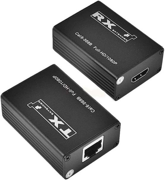 RuhZa 30m HDMI Extender Single CAT5e/6 Cable Transmitter & Receiver set Media Streaming Device