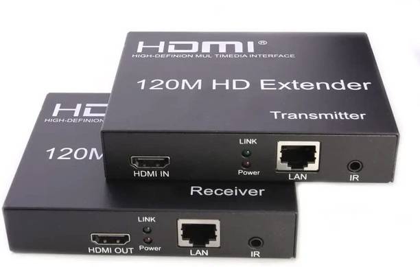 TERABYTE 120M HDMI Extender Over Ethernet Single Cat5e/Cat6 HDMI Transmitter& Receiver IR Media Streaming Device