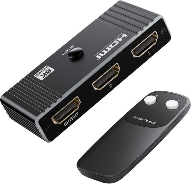 Zorbes 8K HDMI Switch 2 in 1 Out with Remote for PS5 PC TV Monitor HDR Support Media Streaming Device