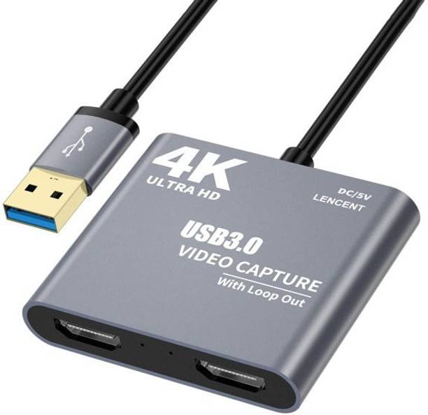 VOOCME HDMI Video Capture Card with Loop Out, HDMI to USB 3.0 Video Capture Card Media Streaming Device