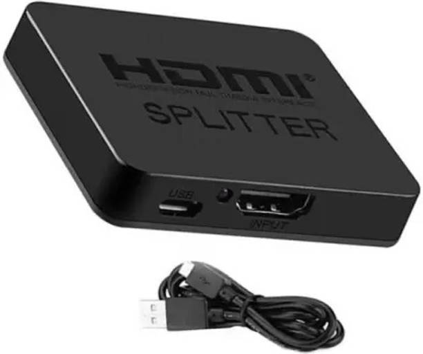 microware HDMI Splitter 1 x 2, 1 Input 2 Output HDMI Amplifier Switcher Box Hub Support Media Streaming Device