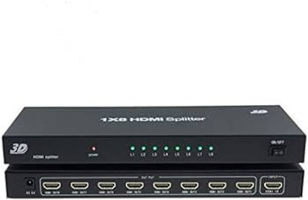 microware 1x8 HDMI Splitter, Out Audio Video HDMI 1.4V Splitter, 4k 8 Port HDMI Splitter Media Streaming Device