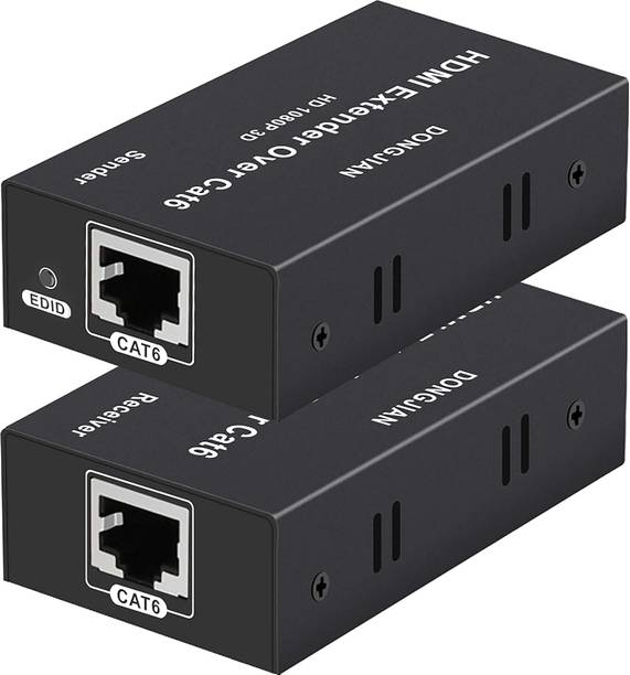 RyzCare HDMI Extender Repeater Transmitter/Sender and Receiver Over Cat5 Gaming Adapter