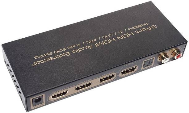 microware 3 In 1 Out HDMI Switch Audio Converter 3 Port HDMI Audio Extractor Switcher Media Streaming Device